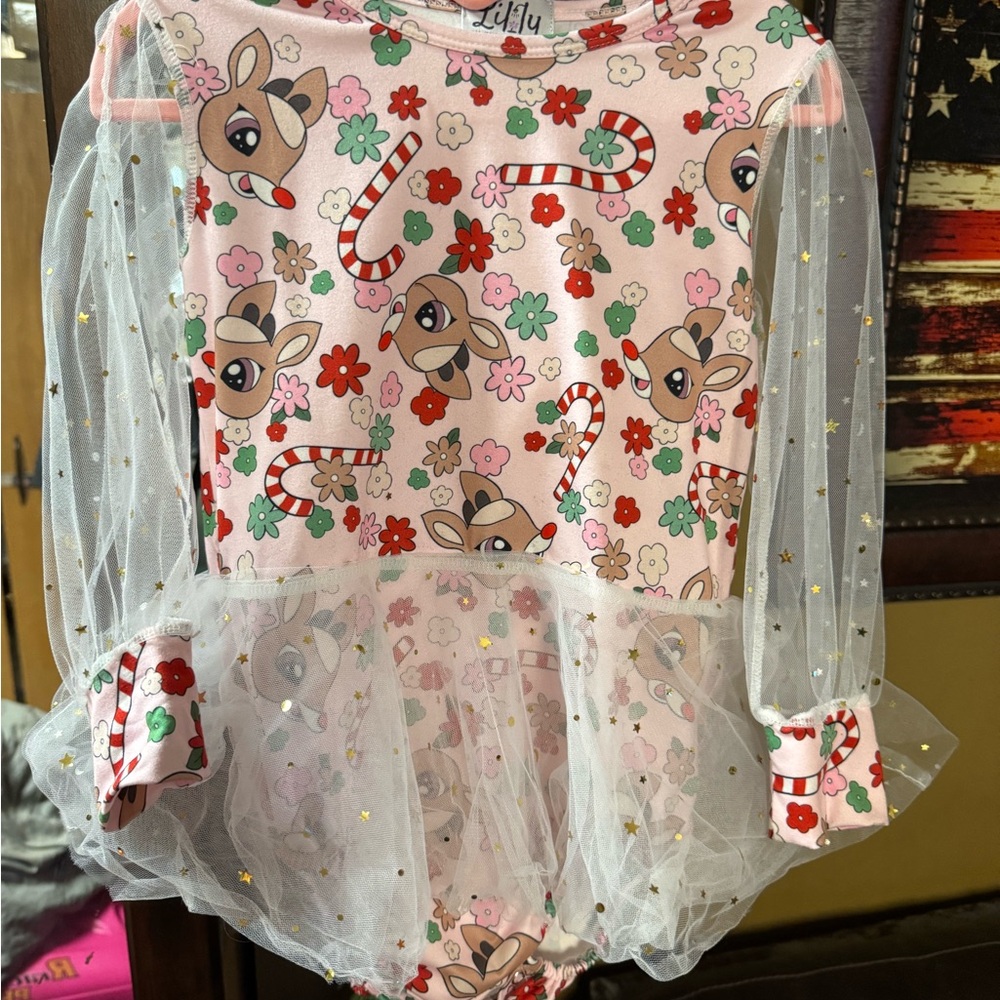 Reindeer Print Tutu Dress